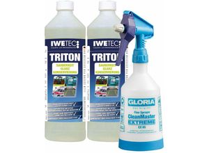 4250887757290 - Fahrzeugreiniger Konzentrat Triton 2x 1 Liter + Sprühflasche KFZ-Reiniger Werkstattbodenreiniger Maschinenreiniger - Iwetec