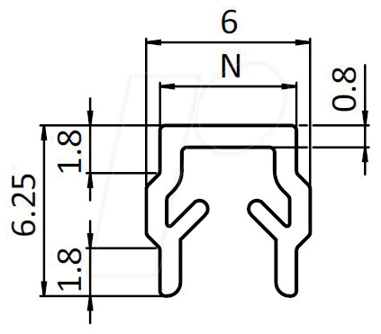 4250894461531 - P20 AE-PROFIL - Abdeck & Einfassprofil schwarz I-Typ Nut 5