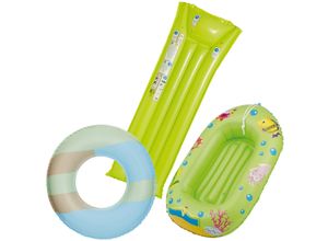 4250897424397 - Wehncke - Kinderbade-Set (Schwimmring Kinderboot Luftmatratze)grün