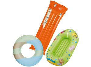 4250897424403 - Wehncke - Kinderbade-Set (Schwimmring Kinderboot Luftmatratze)orange