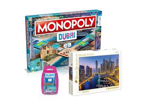 4250897424779 - Monopoly - Dubai + Top Trumps & Puzzle (1000 Teile) Gesellschaftsspiel Bundle