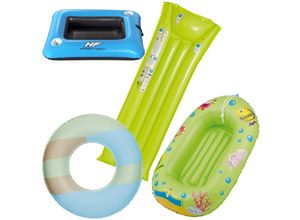 4250897425622 - Wehncke - Kinder-Badeset (Schwimmring Kinderboot Luftmatratze) + Bestway Cooler Float