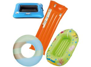 4250897425639 - Wehncke - Kinder-Badeset (Schwimmring Kinderboot Luftmatratze) + Bestway Cooler Float