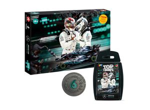 4250897425929 - Mercedes Formel 1 Spielepaket Puzzle + Top Trumps Kartenspiel + Sammler-Münze für Motorsport-Fans