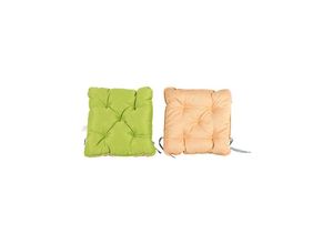 4250902902506 - Homecall - 2er Set Kissen für Sessel Nordic Design Sitzkissen Grün Beige 2 Stück (1 Pack) 20045