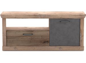 4250905650404 - Lowboard INOSIGN Portum Sideboards Gr B H T 1500 cm x 660 cm x 400 cm Soft Close schwarz (dekor lamellen flagstaff eiche anthrazit) Lowboards