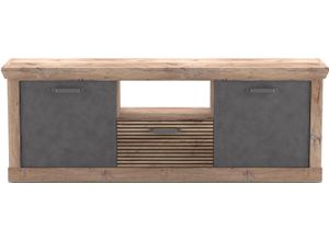 4250905650428 - Lowboard INOSIGN Portum Sideboards Gr B H T 1820 cm x 660 cm x 400 cm Soft Close 1 schwarz (dekor lamellen flagstaff eiche anthrazit) Lowboards