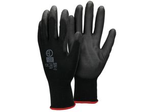 4250912482197 - 1 Paar Arbeitshandschuhe mit PU-Beschichtung Größe 7-S Schwarz atmungsaktiv rutschfest robust Mechanikerhandschuhe Montagehandschuhe