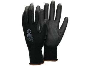 4250912482234 - 1 Paar Arbeitshandschuhe mit PU-Beschichtung Größe 9-L Schwarz atmungsaktiv rutschfest robust Mechanikerhandschuhe Montagehandschuhe