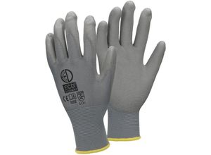 4250912484429 - 12 Paar Arbeitshandschuhe mit PU-Beschichtung Größe 8-M Grau atmungsaktiv rutschfest robust Mechanikerhandschuhe Montagehandschuhe