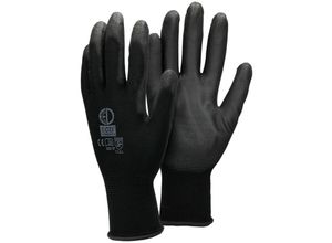 4250912485136 - 12 Paar Arbeitshandschuhe mit PU-Beschichtung Größe 10-XL Schwarz atmungsaktiv rutschfest robust Mechanikerhandschuhe Montagehandschuhe