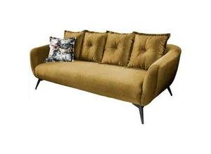 4250921807127 - 3-Sitzer Sofa Baggio Gelb Velours