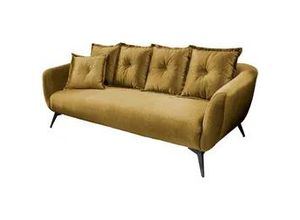 4250921807165 - 3-Sitzer-Sofa Baggio Gelb Velours