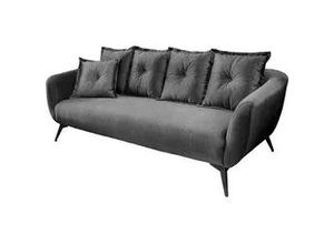 4250921807172 - 3-Sitzer-Sofa Baggio Grau Velours