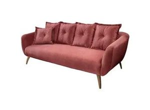 4250921807301 - 3-Sitzer-Sofa Baggio Koralle Velours