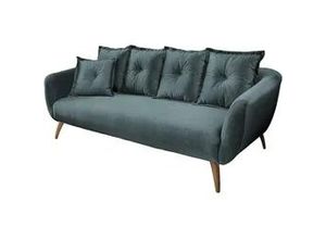 4250921807318 - 3-Sitzer-Sofa Baggio Blau Velours