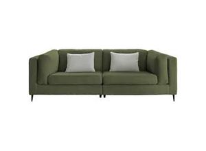 4250921815818 - 3-Sitzer-Sofa Roma Dunkelgrün Teddystoff