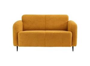 4250921816686 - 2-Sitzer-Sofa Marone Gelb Teddystoff