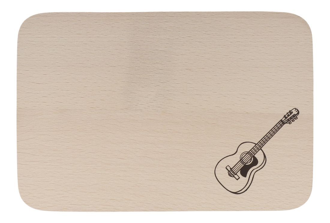 4250926757328 - Schneidebrett bedruckt Motiv Konzertgitarre Chopping Board aus Buchenholz