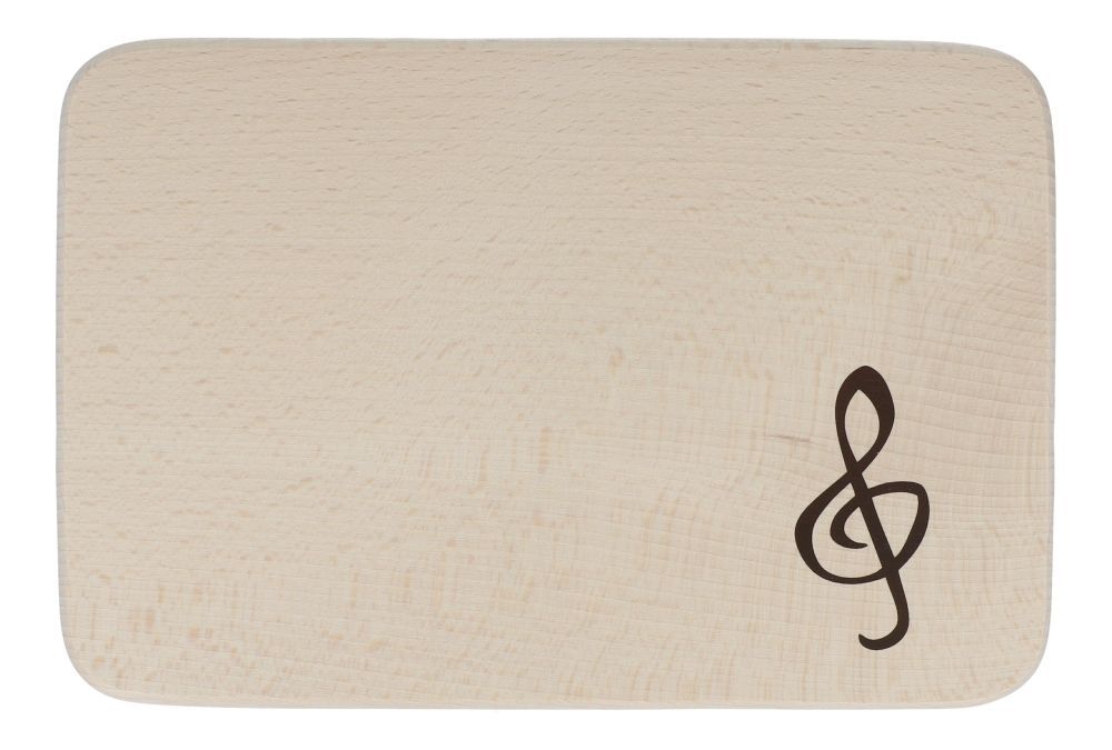 4250926757397 - Schneidbrett bedruckt mit Violinschlüssel Chopping Board aus Buchenholz