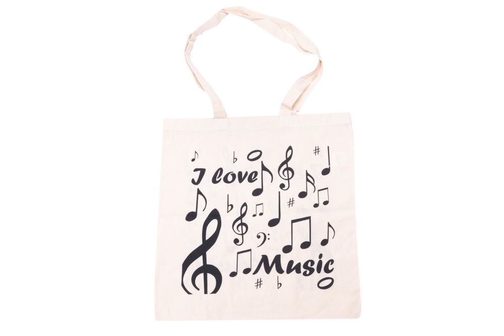 4250926767280 - Henkeltasche natur I love Music Musik-Design mit Violinschlüssel und Noten