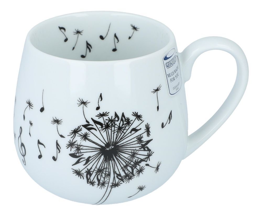 4250926770990 - Notentasse Kuschelbecher Pusteblume mit Noten Henkelbecher Füllmenge ca 420 ml