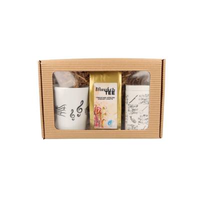 4250926781583 - Geschenkset Musikertee Henkelbecher Notenlinien + Violinschlüssel + Teedose