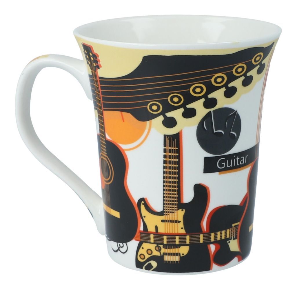 4250926782504 - Notentasse Tasse Becher E- & Akustikgitarre und Servietten Musique SET