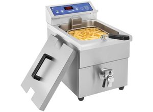 4250928641670 - Royal Catering - Induktionsfritteuse 10 l Friteuse Fritteuse Fritöse Elektro Induktionsfriteuse - Silbern