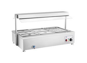 4250928641922 - Royal Catering - Bain Marie Speisenwärmer Wärmetheke Gastro 2900 w 6 Behälter + Fleischaufsatz