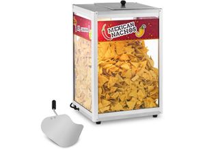 4250928642288 - Royal Catering - Nacho Wärmer Original Wärmetheke 160 Watt 65 °c Nacho Erdnüsse Popcorn Edelstahl - Rot Silbern