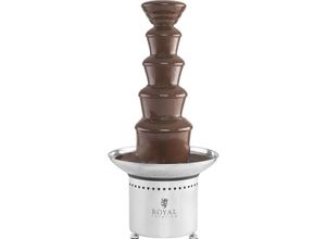 4250928685155 - Royal Catering - Schokobrunnen Edelstahl Schokofondue Schokoladenbrunnen 6 kg 5 Etagen 250 w - Silbern