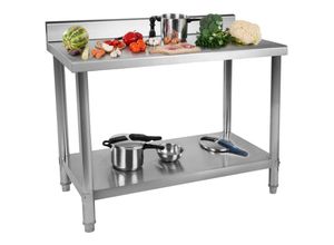 4250928695048 - Arbeitstisch Edelstahl Küchentisch Edelstahltisch Gastro Tisch Küche 120 x 60 cm