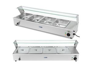 4250928698094 - Royal Catering - Bain Marie Speisenwärmer Buffetwärmer Heiße Theke 4 x gn 1 2 Behälter Edelstahl