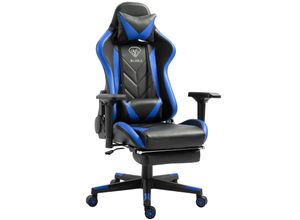 4250931564911 - Gaming Stuhl mit Fußstütze und ergonomsichen 4D-Armlehnen gaming chair in ergonomischer Sportsitz Optik Gamer Stuhl mit verstellbaren Rückenstützkissen Bürostuhl