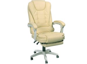 4250931565253 - Trisens - Schreibtischstuhl Design Bürostuhl Racing Chair Chefsessel Gamingstuhl Fußstütze Beige