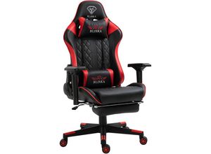 4250931565611 - Trisens - Gaming Stuhl Chair Racing mit Fußstütze und ergonomsichen 4D-Armlehnen Schwarz Rot