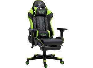 4250931565628 - Trisens - Gaming Stuhl Chair Racing mit Fußstütze und ergonomsichen 4D-Armlehnen Schwarz Grün