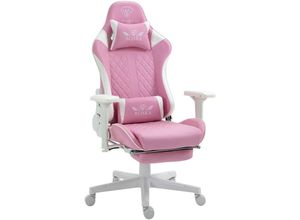 4250931572282 - Trisens - Gaming Stuhl Chair Racing mit Fußstütze und ergonomsichen 4D-Armlehnen Rosa Weiß