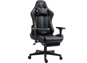 4250931573968 - Trisens - Gaming Stuhl Chair Racing mit Fußstütze und ergonomsichen 4D-Armlehnen Schwarz Military -Rosa