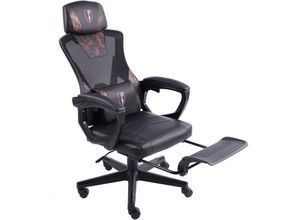 4250931574781 - Trisens - Gaming Stuhl im modernen Racing-Design mit einklappbarer Fußstütze - Gaming Chair mit flexiblen Armlehnen - ergonomischer Gaming