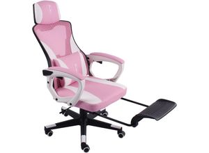 4250931574842 - Gaming Stuhl im modernen Racing-Design mit einklappbarer Fußstütze - Gaming Chair mit flexiblen Armlehnen - ergonomischer Gaming Schreibtischstuhl