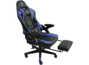 4250931574880 - Gaming Stuhl im modernen Racing-Design mit ausziehbarer Fußstütze Gaming Chair mit verstellbaren Design Armlehnen ergonomischer Schreibtischstuhl mit