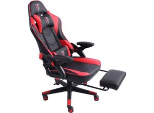 4250931574910 - Gaming Stuhl im modernen Racing-Design mit ausziehbarer Fußstütze Gaming Chair mit verstellbaren Design Armlehnen ergonomischer Schreibtischstuhl mit