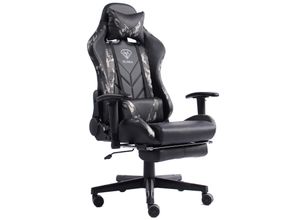 4250931574934 - Gaming Stuhl mit Fußstütze und ergonomsichen 4D-Armlehnen gaming chair in ergonomischer Sportsitz Optik Gamer Stuhl mit verstellbaren Rückenstützkissen Bürostuhl