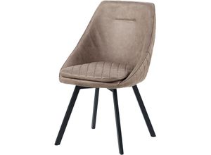 4250931575023 - Trisens - Essstuhl Drehstuhl Esszimmerstuhl Designstühle pu Lederbezug in Antik Optik Küchenstuhl Taupe 1 St