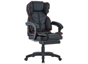 4250931575443 - Trisens - Schreibtischstuhl Bürostuhl Gamingstuhl Racing Chair Chefsessel mit Fußstütze Schwarz - Rot