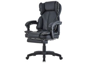 4250931575450 - Trisens - Schreibtischstuhl Bürostuhl Gamingstuhl Racing Chair Chefsessel mit Fußstütze Schwarz - Grau