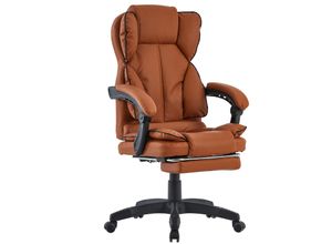 4250931575580 - Trisens - Schreibtischstuhl Bürostuhl Gamingstuhl Racing Chair Chefsessel mit Fußstütze Braun -Schwarz