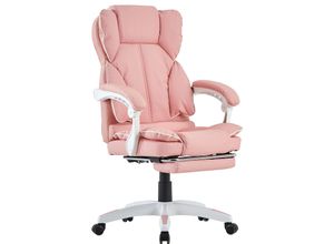 4250931575603 - Trisens - Schreibtischstuhl Bürostuhl Gamingstuhl Racing Chair Chefsessel mit Fußstütze Rosa - Weiß